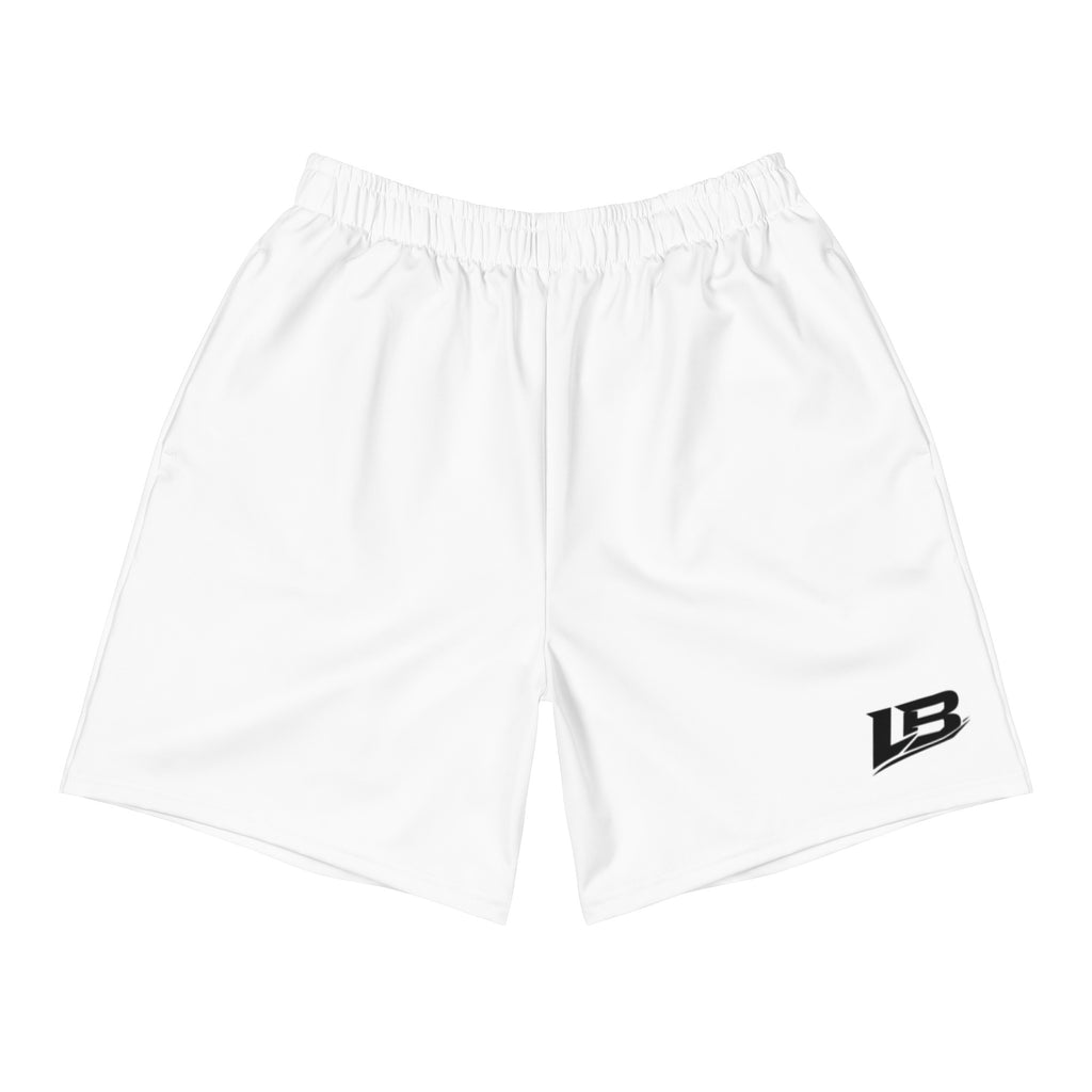 Short de sport streetwear unisexe LB blanc, vue de face