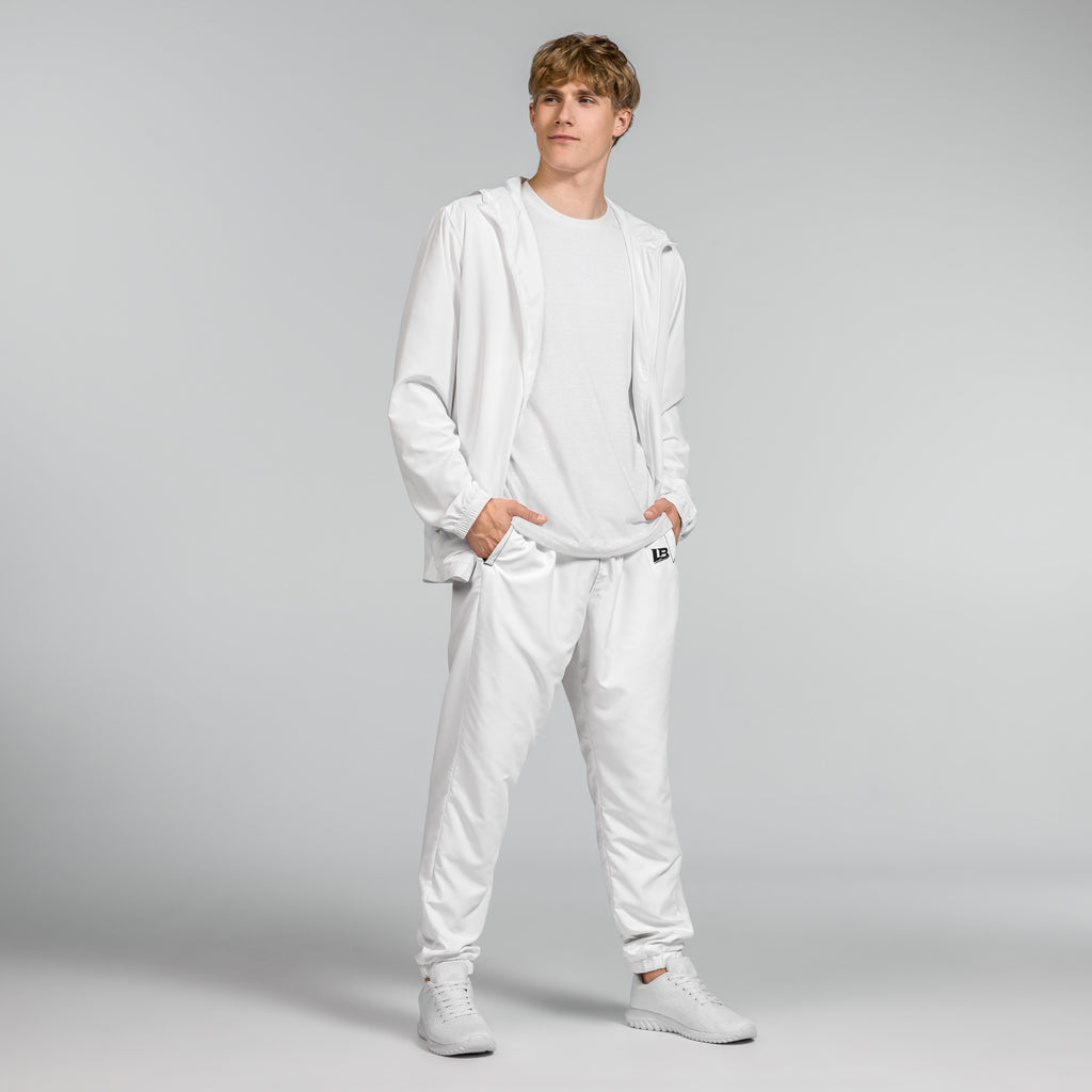 Pantalon de jogging streetwear unisexe LB noir, vue de face alternative