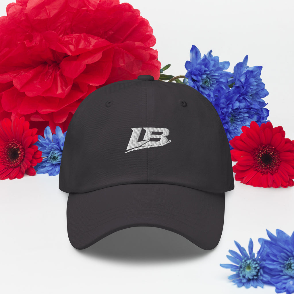 Casquette dad hat unisexe streetwear LB coloris dark grey, vue de face