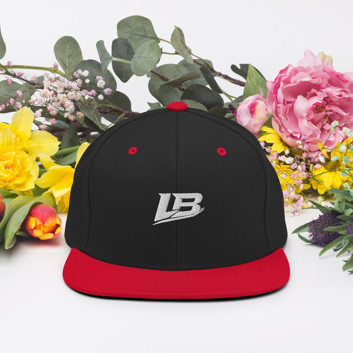 Casquette snapback unisexe streetwear LB, vue de profil