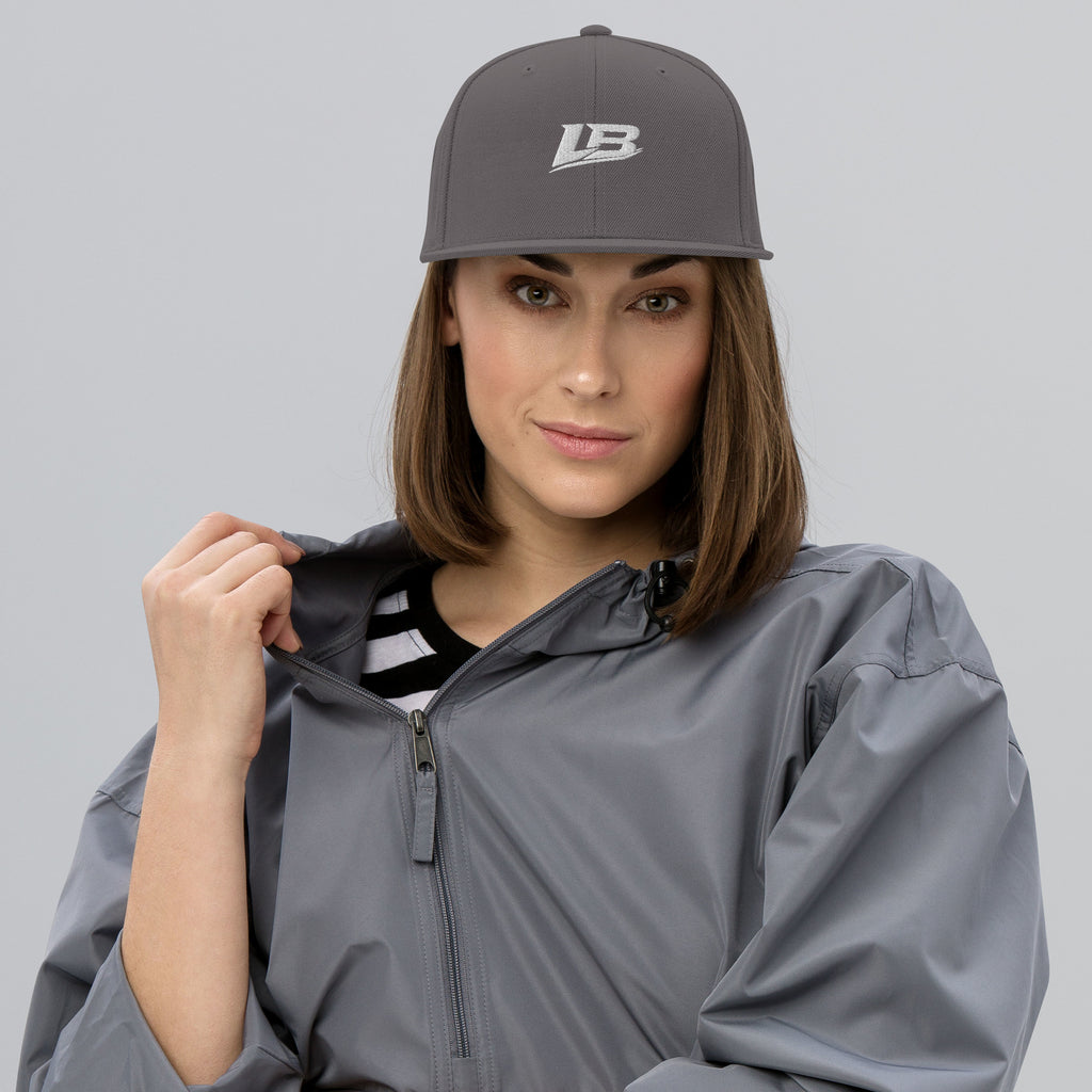 Casquette snapback unisexe streetwear LB coloris dark grey, vue de face