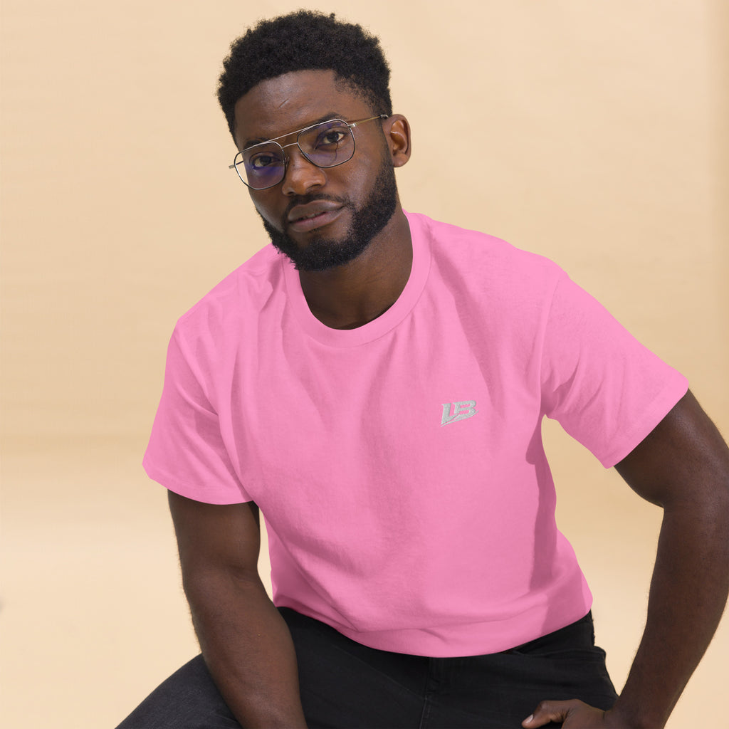 T-shirt basique unisexe streetwear LB coloris azalea, vue de face alternative