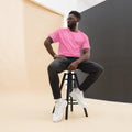 T-shirt basique unisexe streetwear LB coloris azalea, vue de face