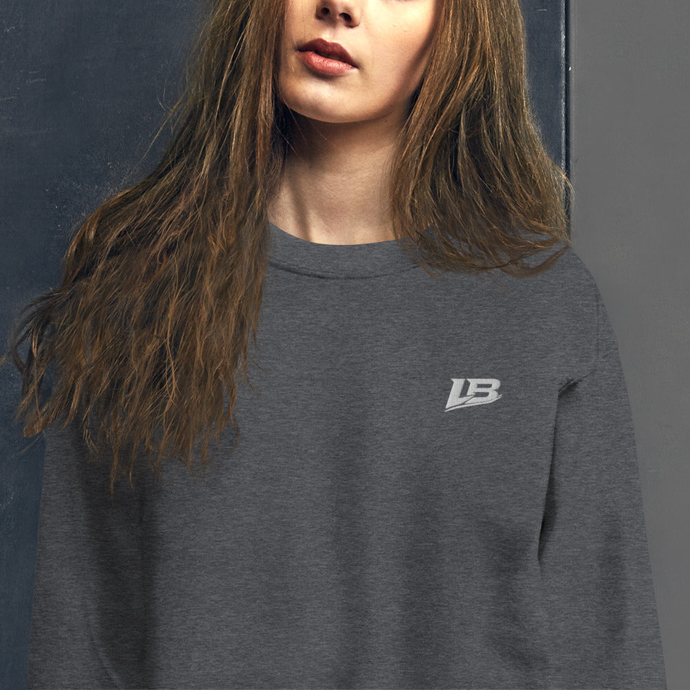 Sweat col rond épais unisexe LB coloris Gris Foncé Chiné, détail du tissu