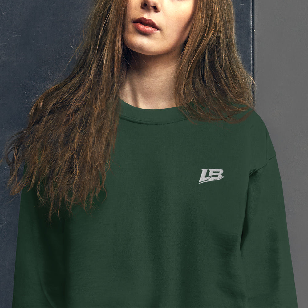 Sweat col rond épais unisexe LB coloris Vert Forêt, détail du tissu