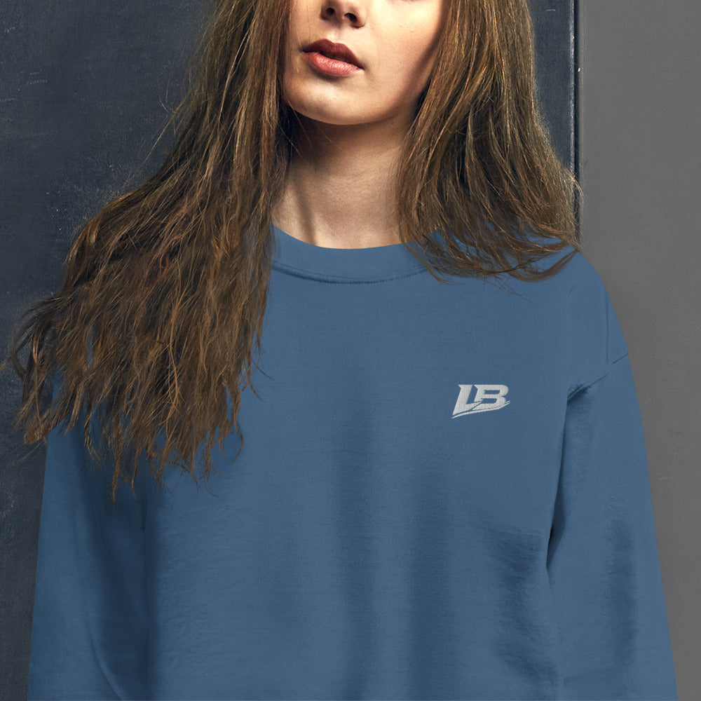 Sweat col rond épais unisexe LB coloris Bleu Indigo, détail du tissu