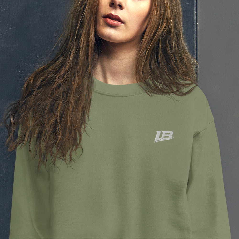 Sweat col rond épais unisexe LB coloris Vert Militaire, détail du tissu