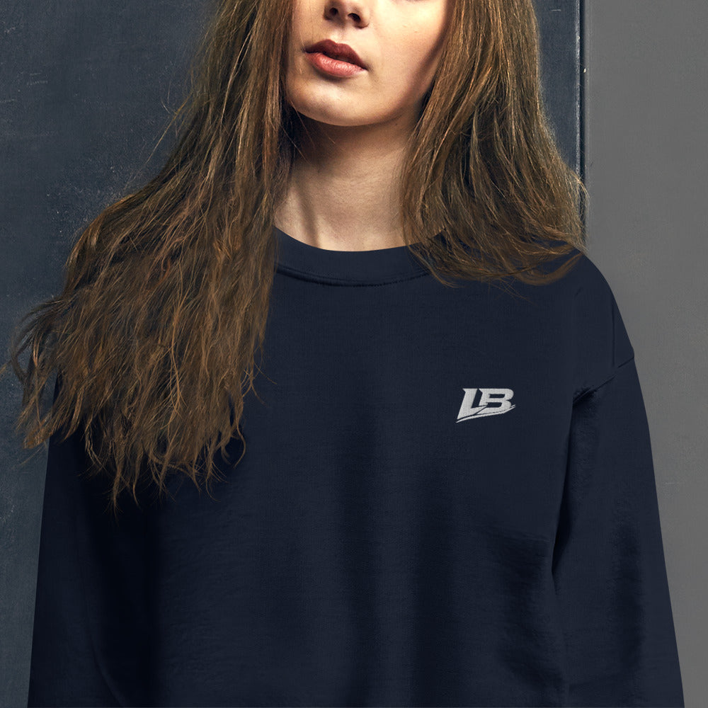 Sweat col rond épais unisexe LB coloris Bleu Marine, détail du tissu