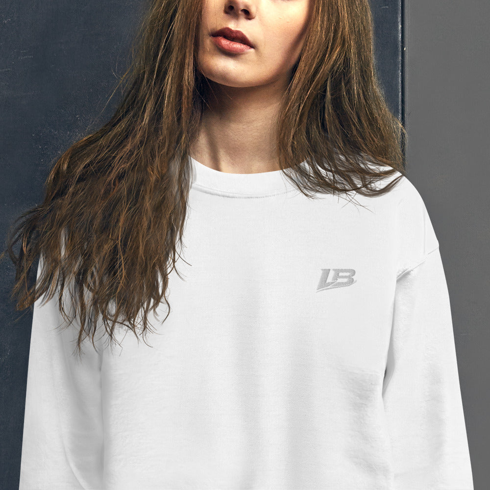 Sweat col rond épais unisexe LB coloris Blanc, détail du tissu