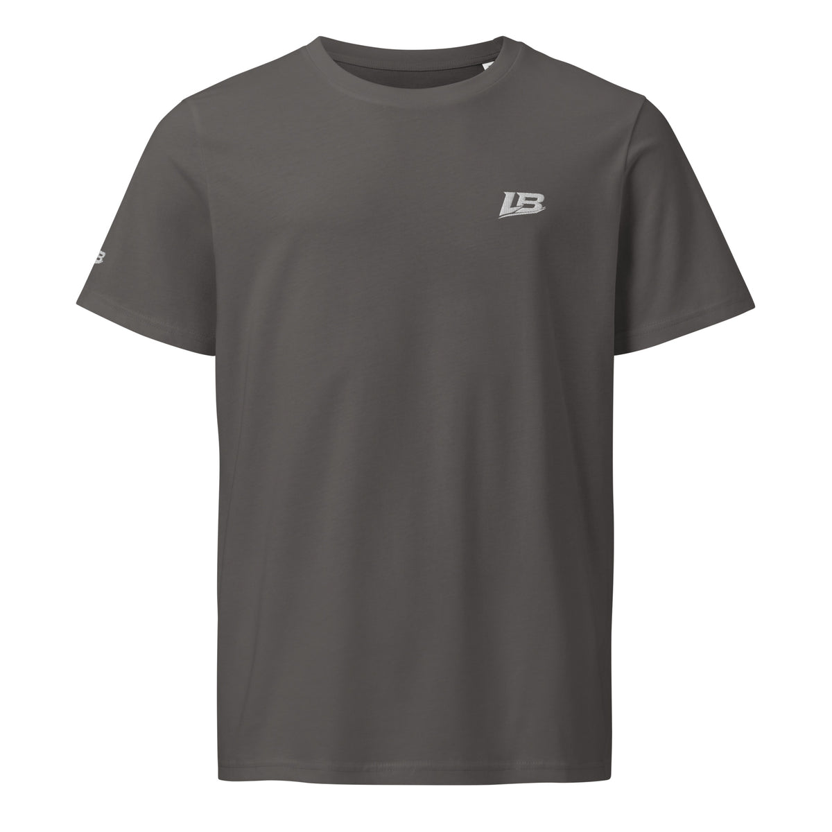 T-shirt bio écoresponsable unisexe LB coloris Anthracite, vue de face