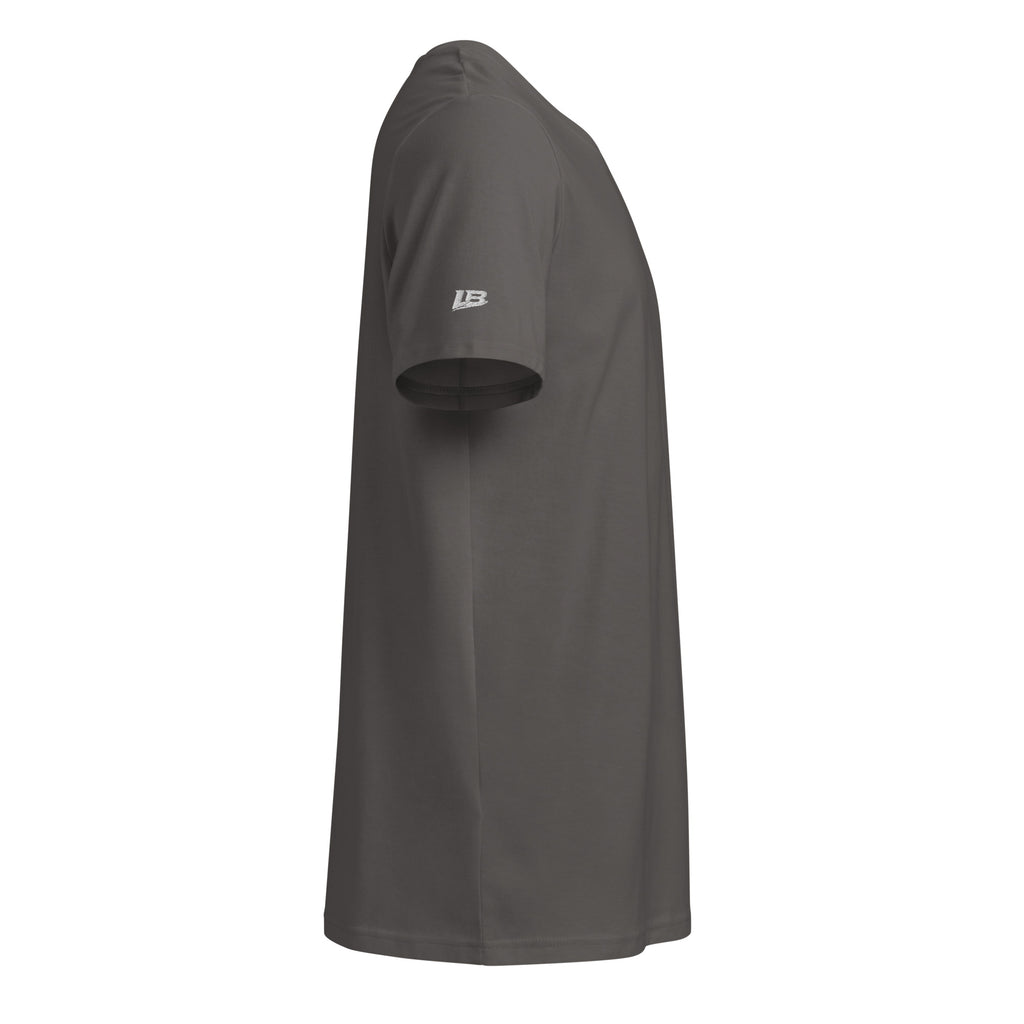 T-shirt bio écoresponsable unisexe LB coloris Anthracite, vue de profil droit