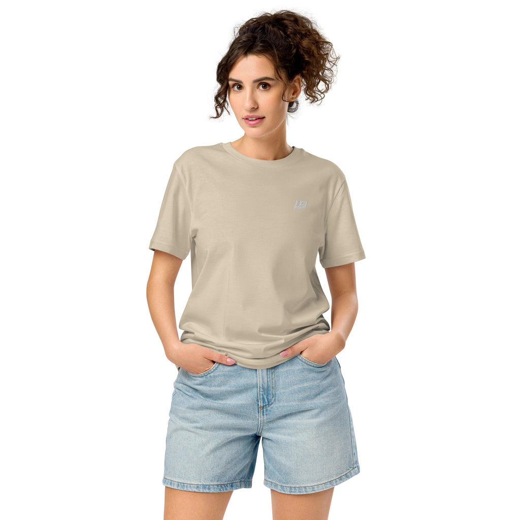 T-shirt bio écoresponsable unisexe LB coloris Desert Dust, vue de face (vue 2)