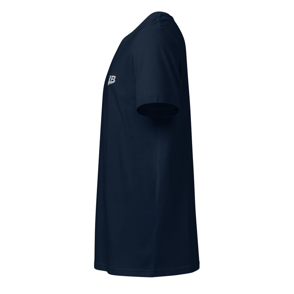 T-shirt bio écoresponsable unisexe LB coloris French Navy, vue de profil gauche