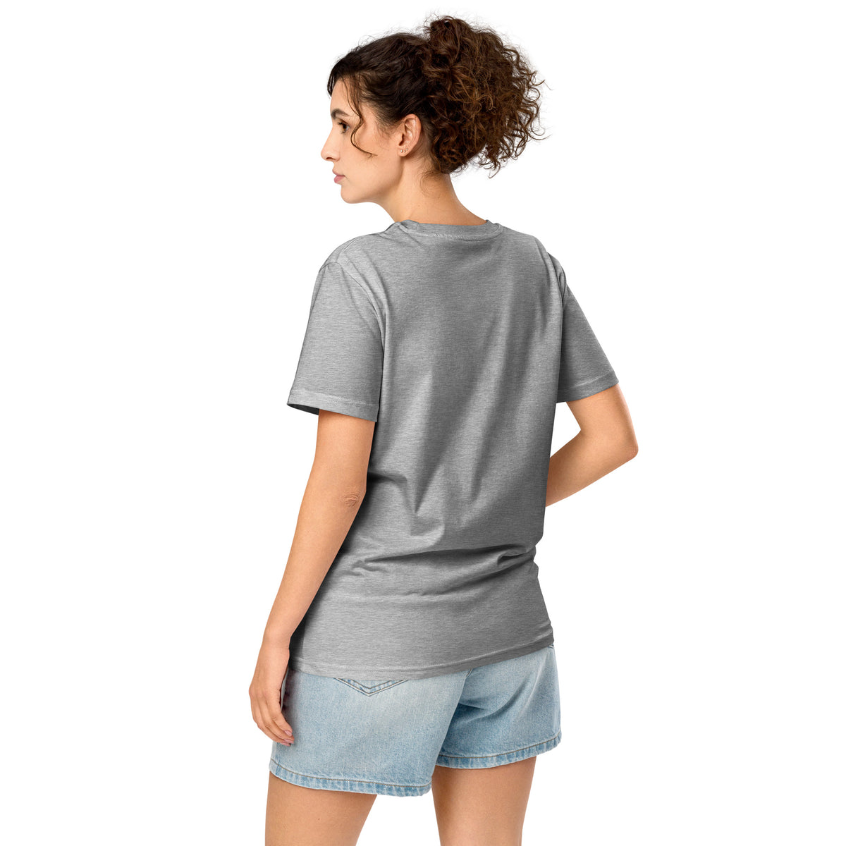 T-shirt bio écoresponsable unisexe LB coloris Gris Chiné, vue de dos (vue 2)