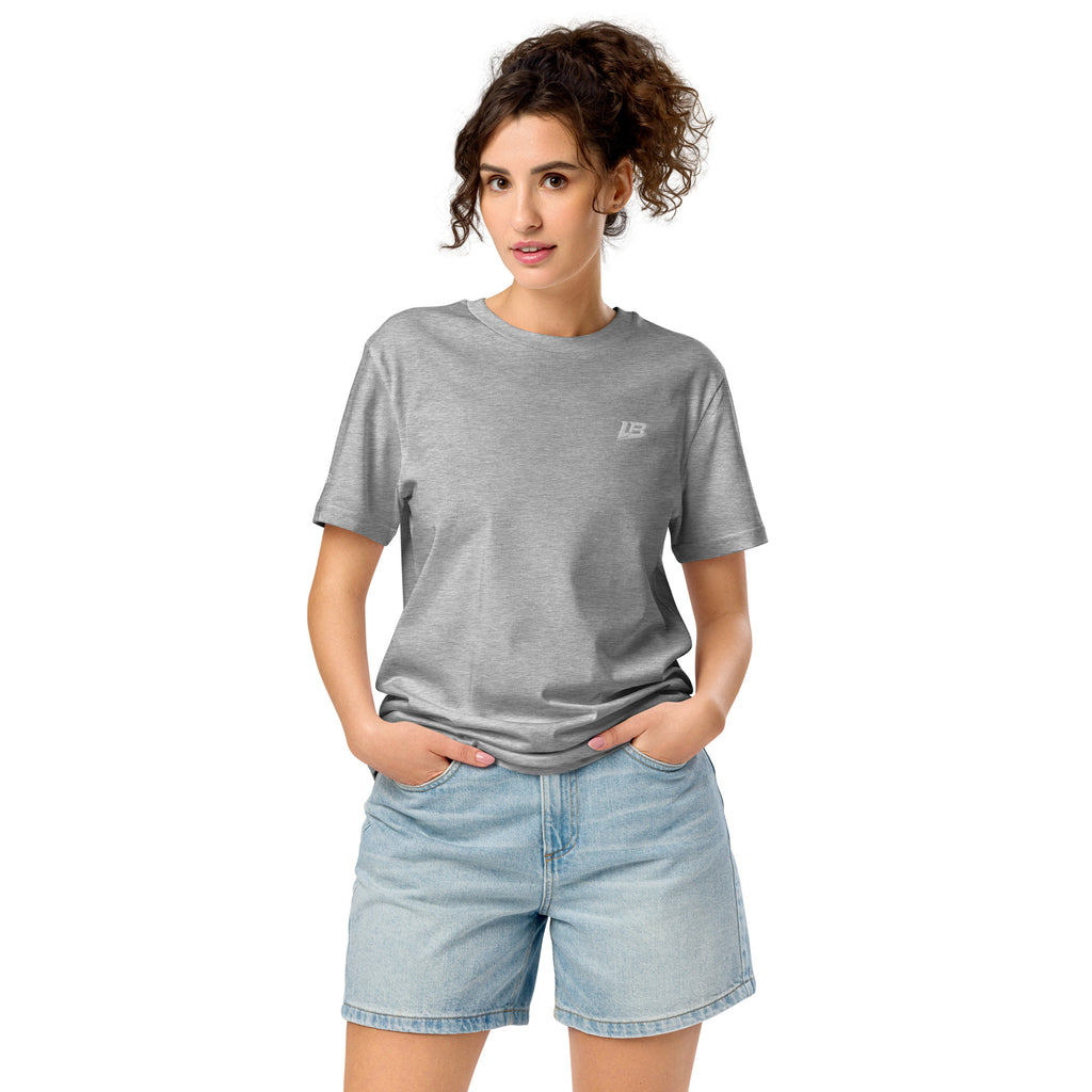 T-shirt bio écoresponsable unisexe LB coloris Gris Chiné, vue de face (vue 2)