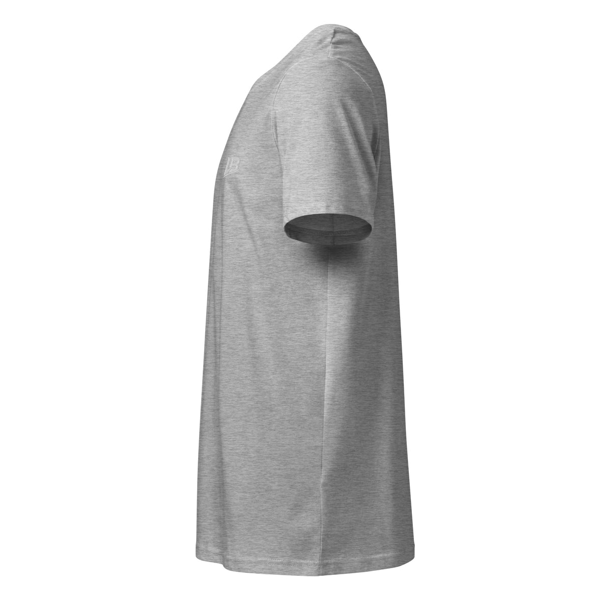 T-shirt bio écoresponsable unisexe LB coloris Gris Chiné, vue de profil gauche