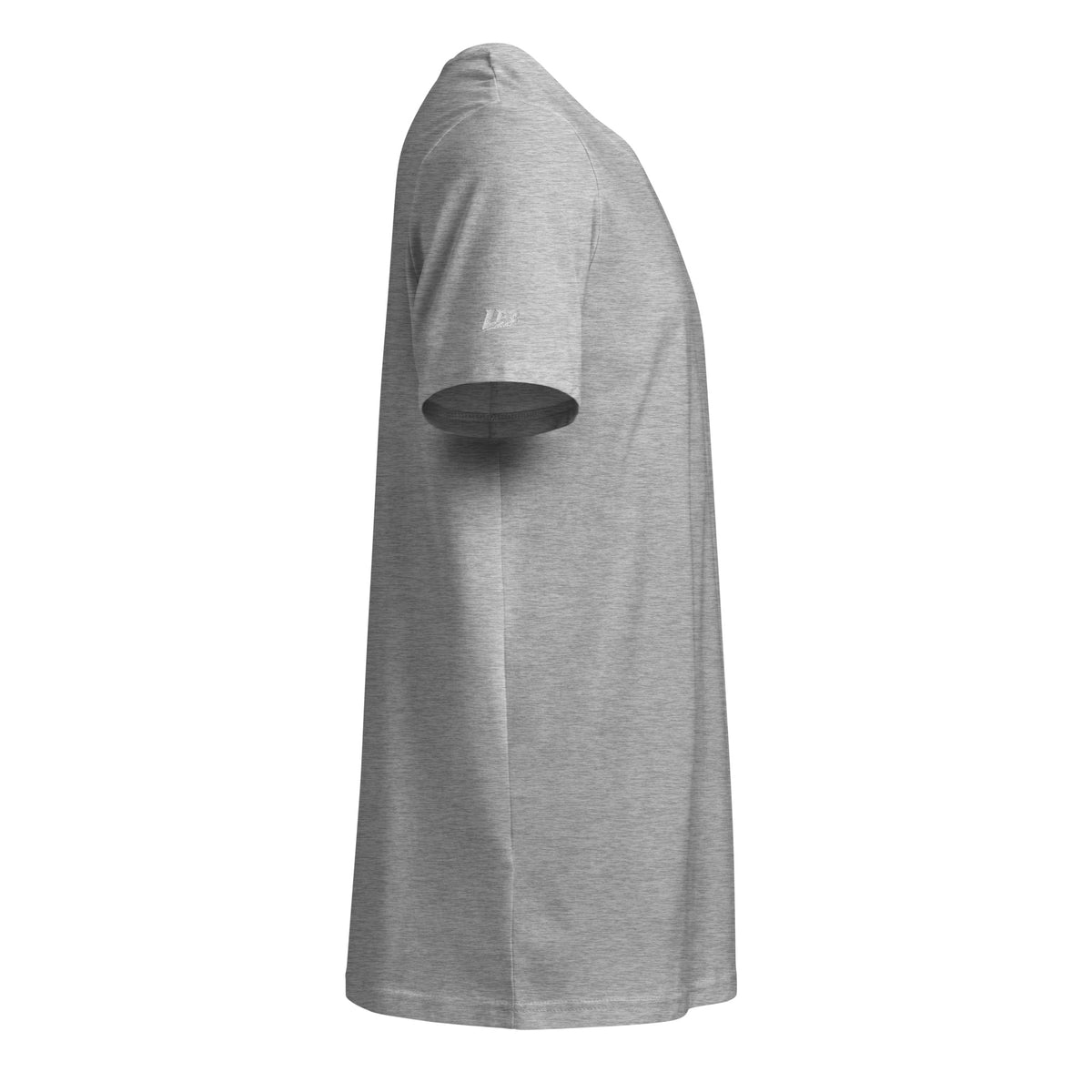 T-shirt bio écoresponsable unisexe LB coloris Gris Chiné, vue de profil droit
