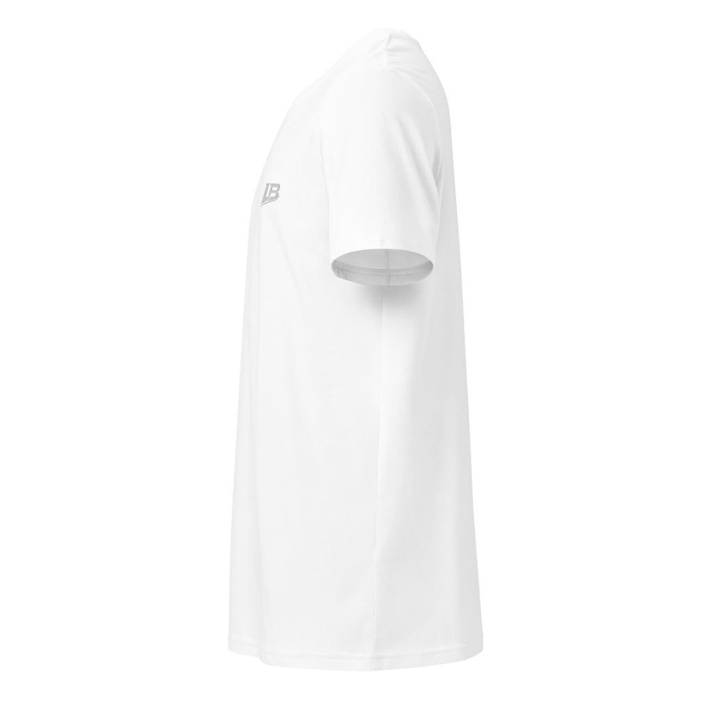 T-shirt bio écoresponsable unisexe LB coloris Blanc, vue de profil gauche