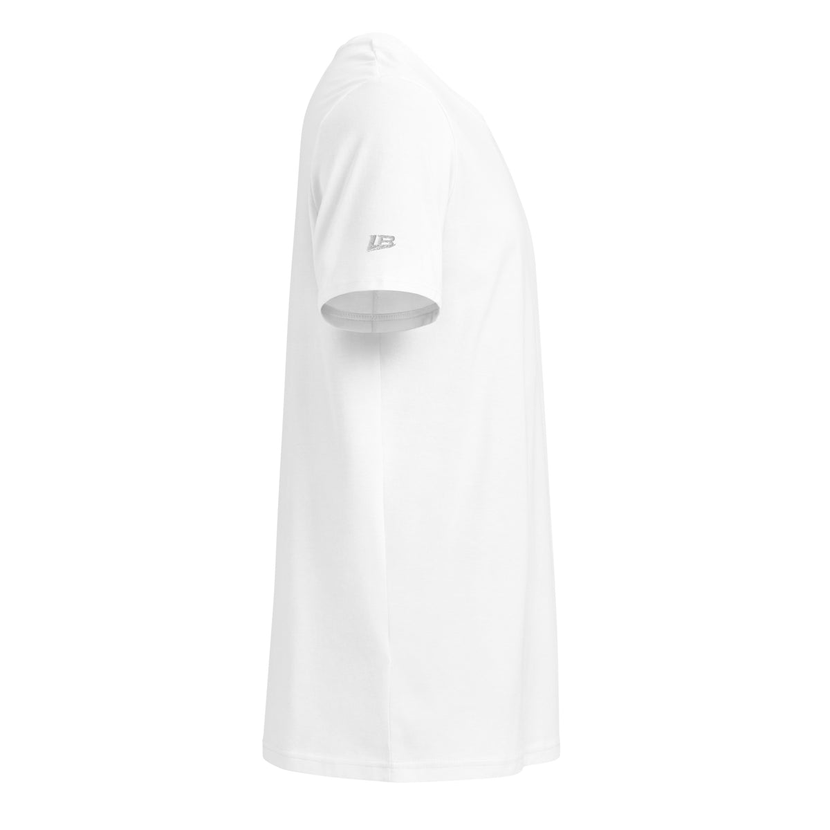T-shirt bio écoresponsable unisexe LB coloris Blanc, vue de profil droit