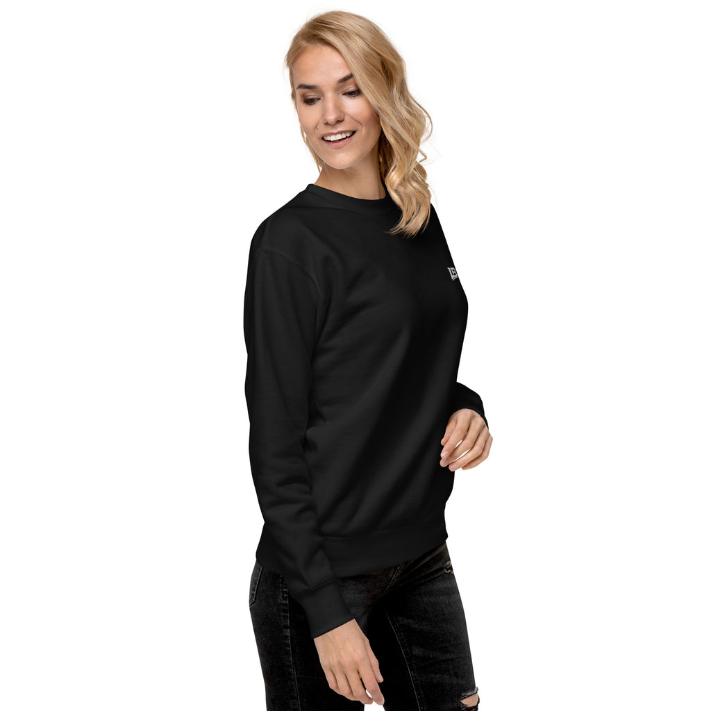 Sweatshirt premium unisexe streetwear LB coloris black, vue de trois-quarts droit