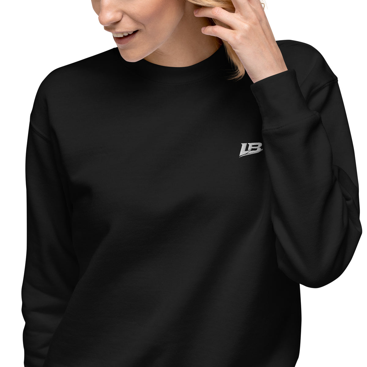 Sweatshirt premium unisexe streetwear LB, vue de dos