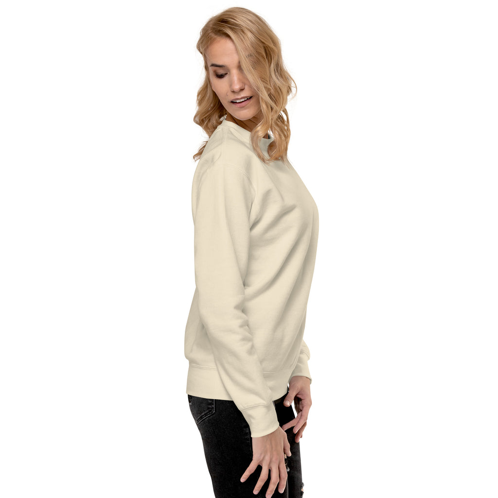 Sweatshirt premium unisexe streetwear LB coloris bone, vue de profil droit