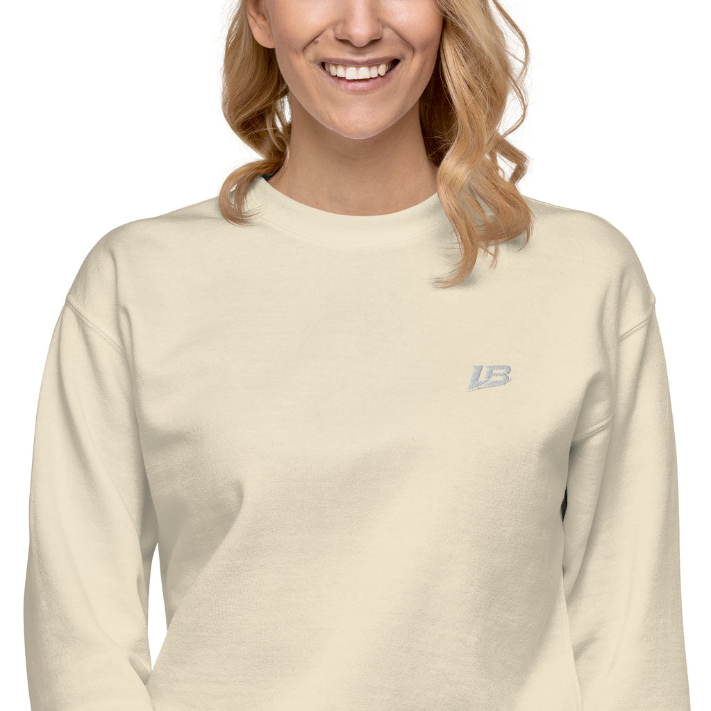 Sweatshirt premium unisexe streetwear LB coloris bone, détail du tissu (vue 2)