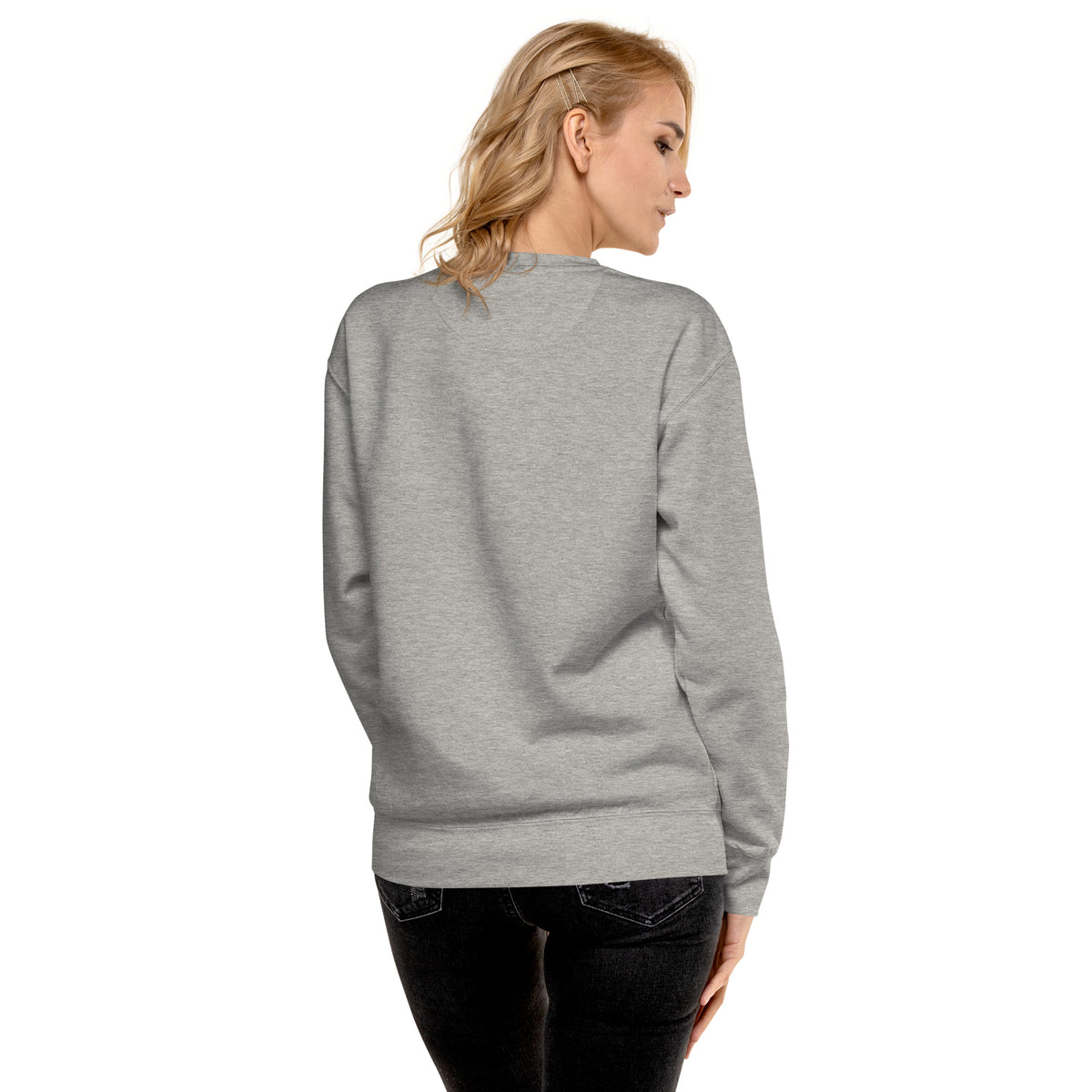 Sweatshirt premium unisexe streetwear LB coloris carbon grey, vue de dos