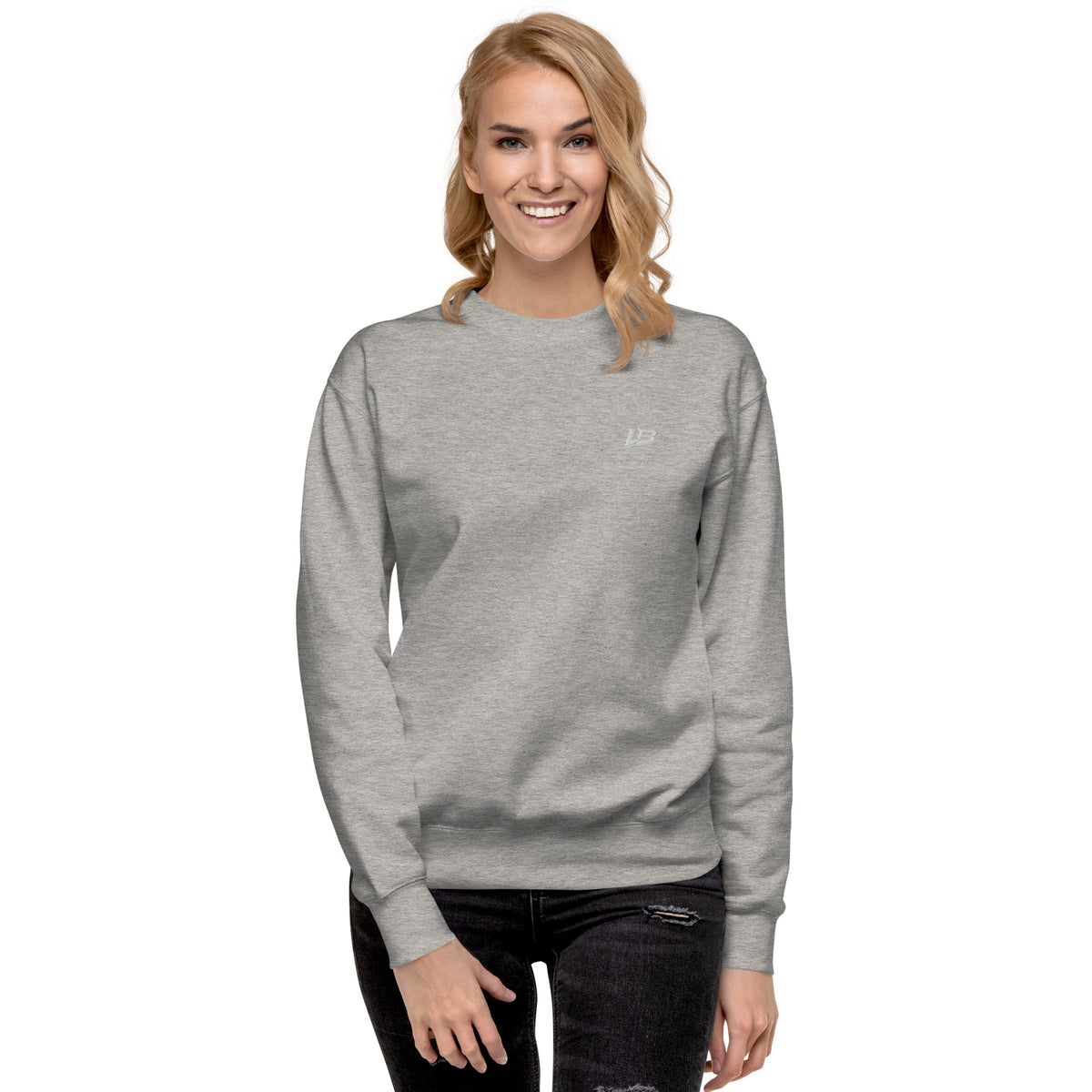 Sweatshirt premium unisexe streetwear LB coloris carbon grey, vue de face alternative