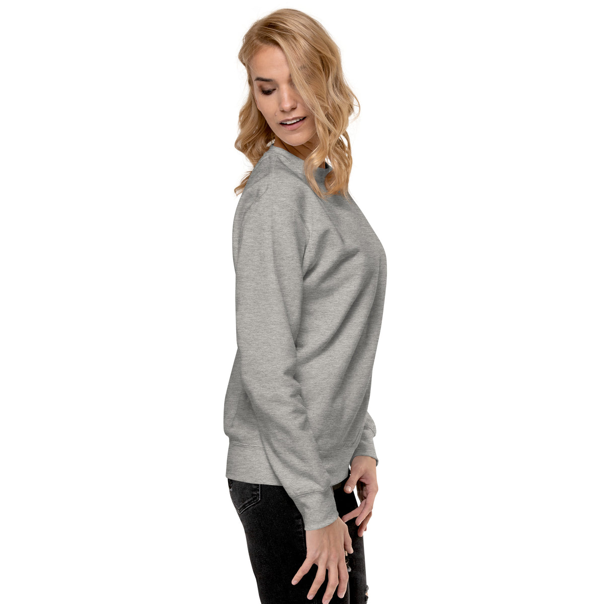 Sweatshirt premium unisexe streetwear LB coloris carbon grey, vue de profil droit