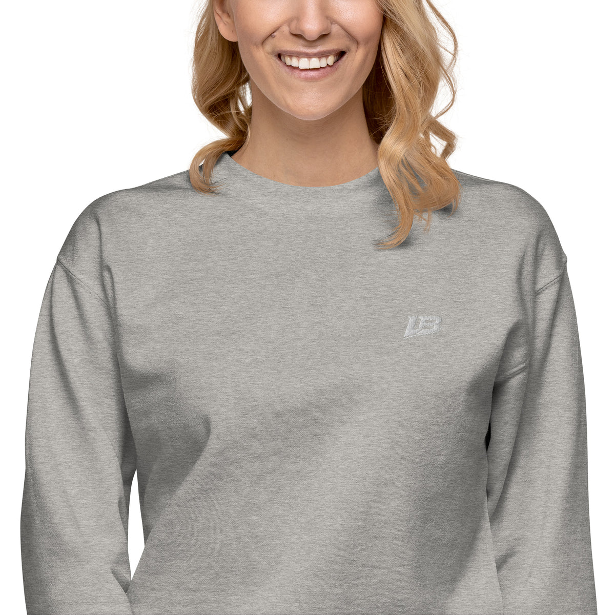 Sweatshirt premium unisexe streetwear LB coloris carbon grey, détail du tissu (vue 2)