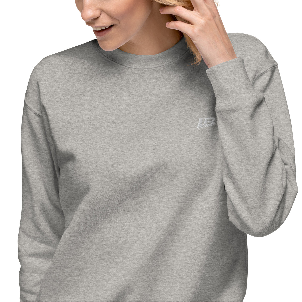 Sweatshirt premium unisexe streetwear LB coloris carbon grey, détail du tissu