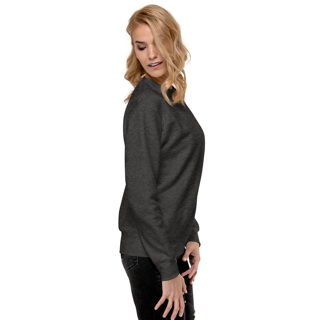 Sweatshirt premium unisexe streetwear LB coloris charcoal heather, vue de profil droit