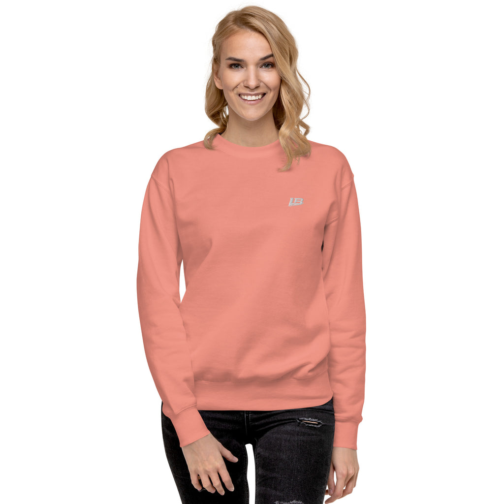 Sweatshirt premium unisexe streetwear LB coloris dusty rose, vue de face alternative