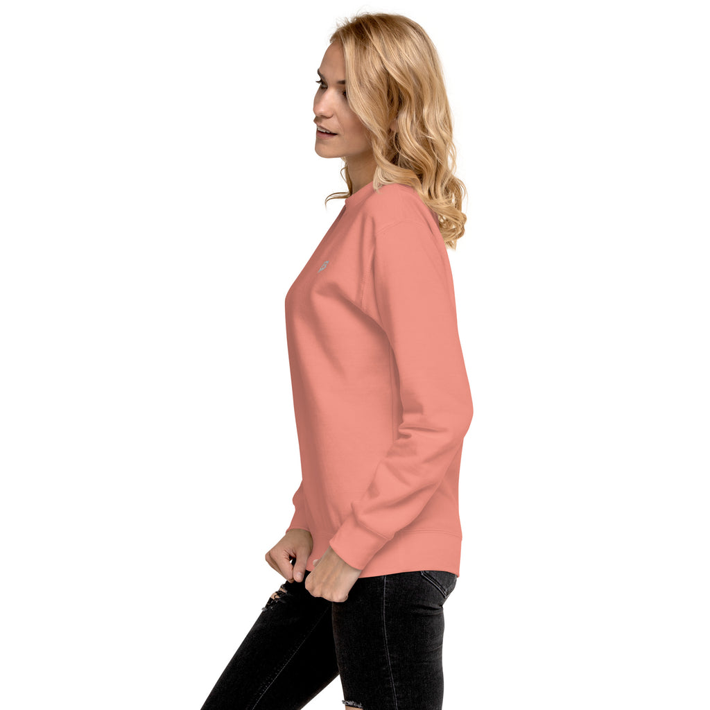Sweatshirt premium unisexe streetwear LB coloris dusty rose, vue de profil gauche