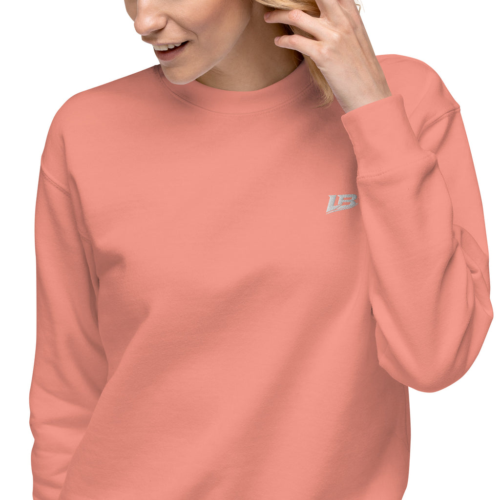 Sweatshirt premium unisexe streetwear LB coloris dusty rose, détail du tissu