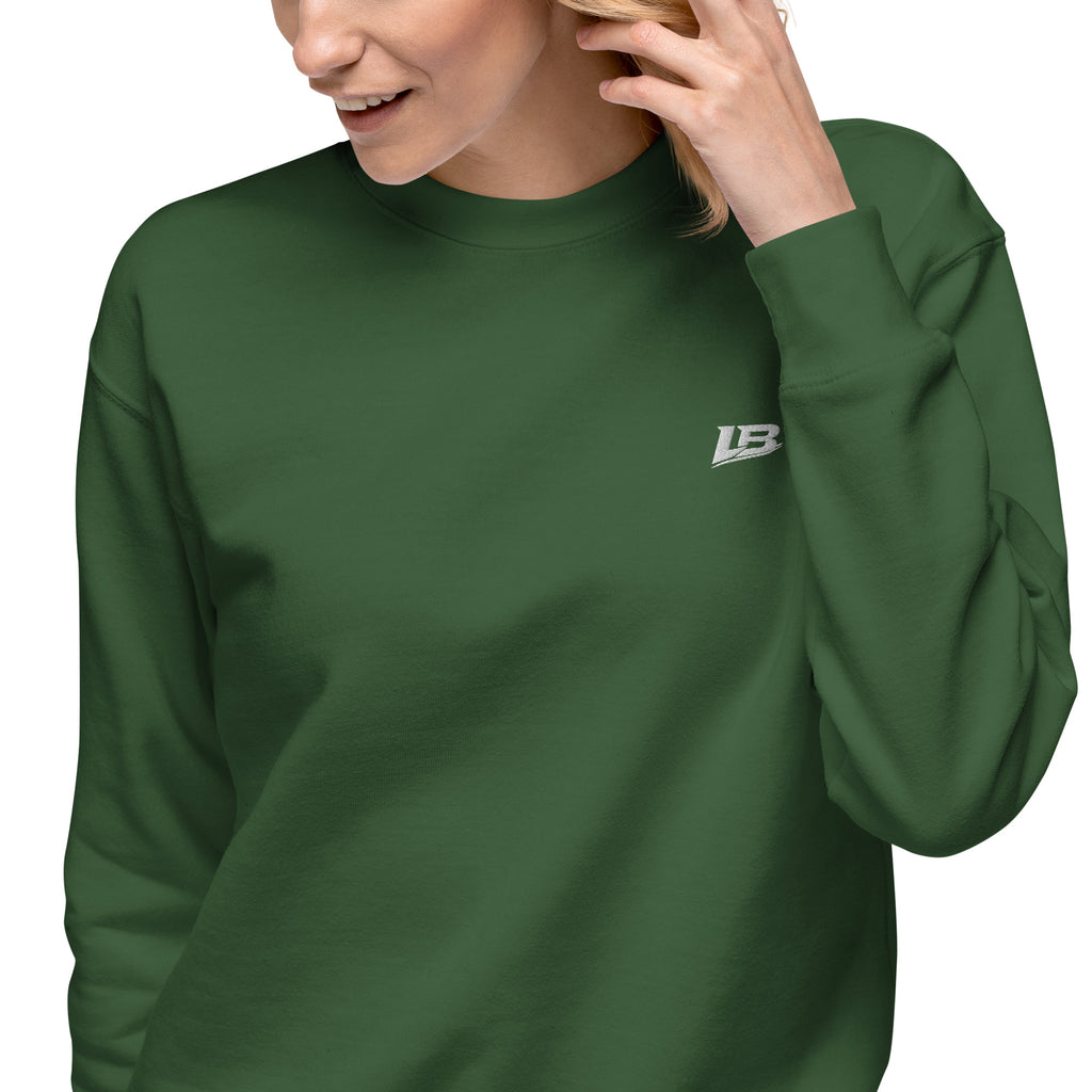 Sweatshirt premium unisexe streetwear LB coloris forest green, détail du tissu