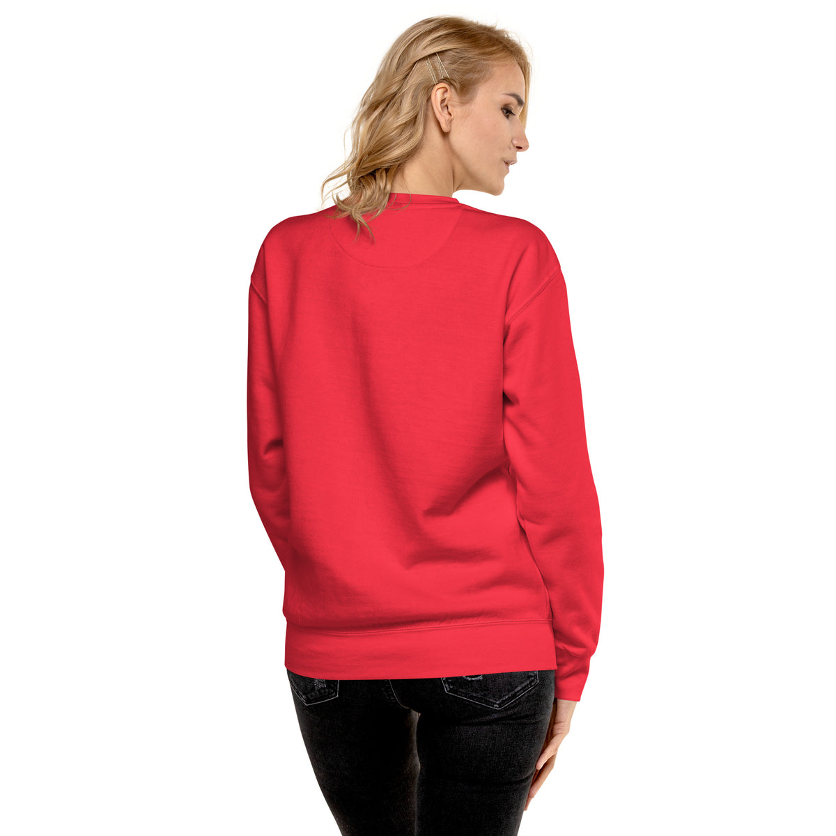 Sweatshirt premium unisexe streetwear LB coloris team red, vue de dos