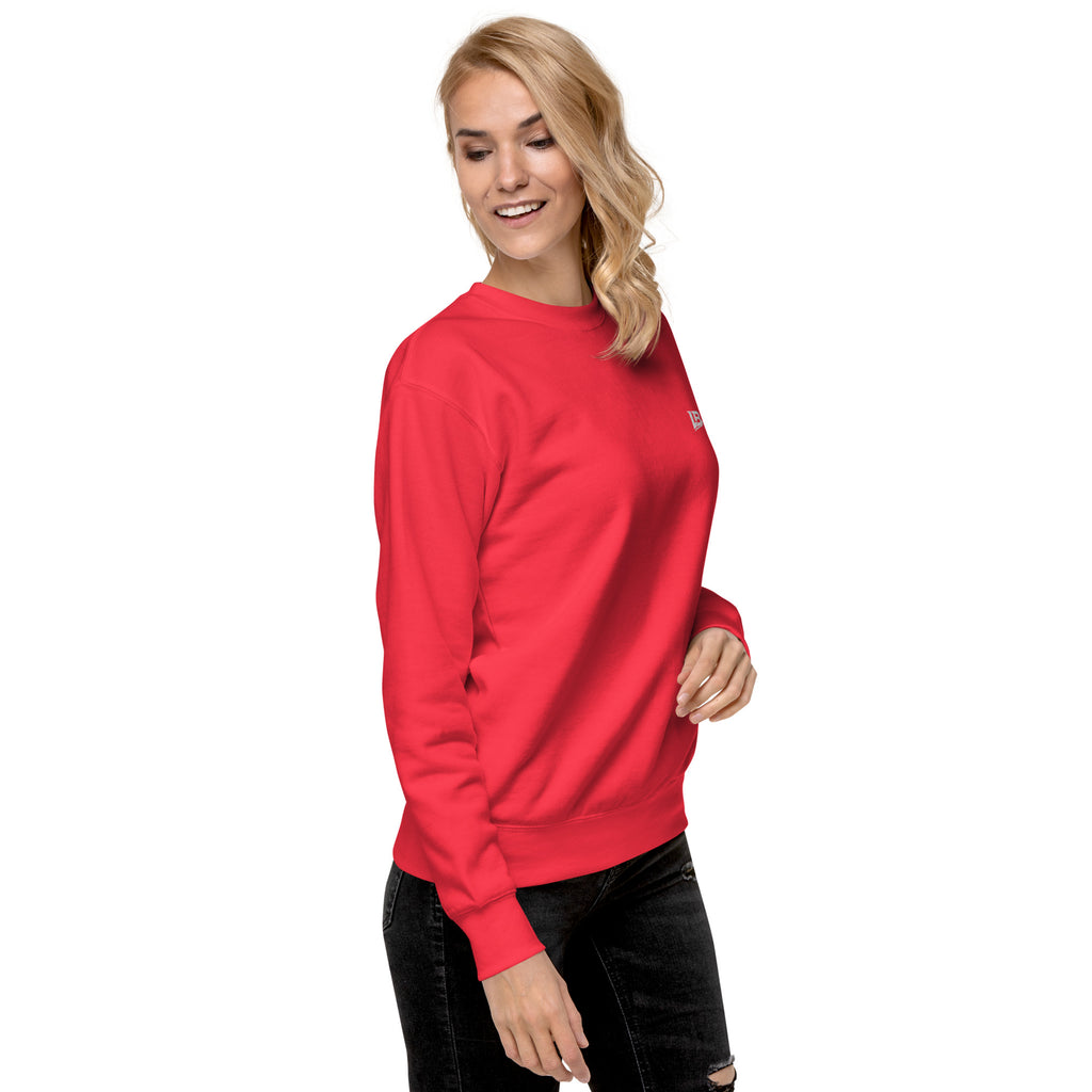 Sweatshirt premium unisexe streetwear LB coloris team red, vue de trois-quarts droit