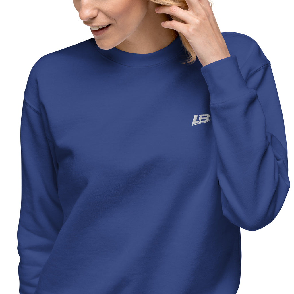 Sweatshirt premium unisexe streetwear LB coloris team royal, détail du tissu