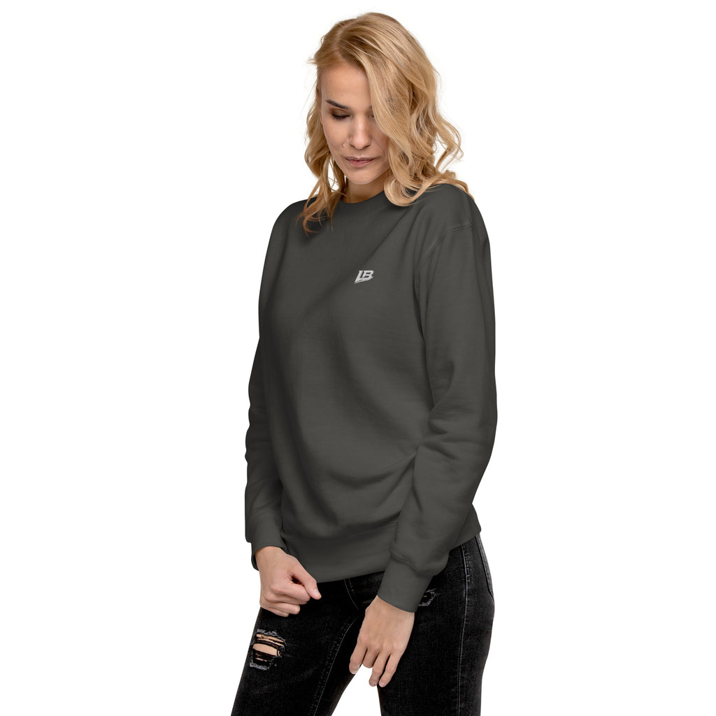 Sweatshirt premium unisexe streetwear LB coloris vintage black, vue de trois-quarts gauche