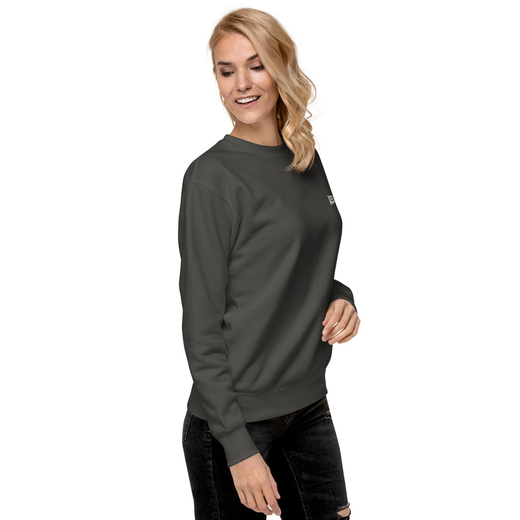Sweatshirt premium unisexe streetwear LB coloris vintage black, vue de trois-quarts droit