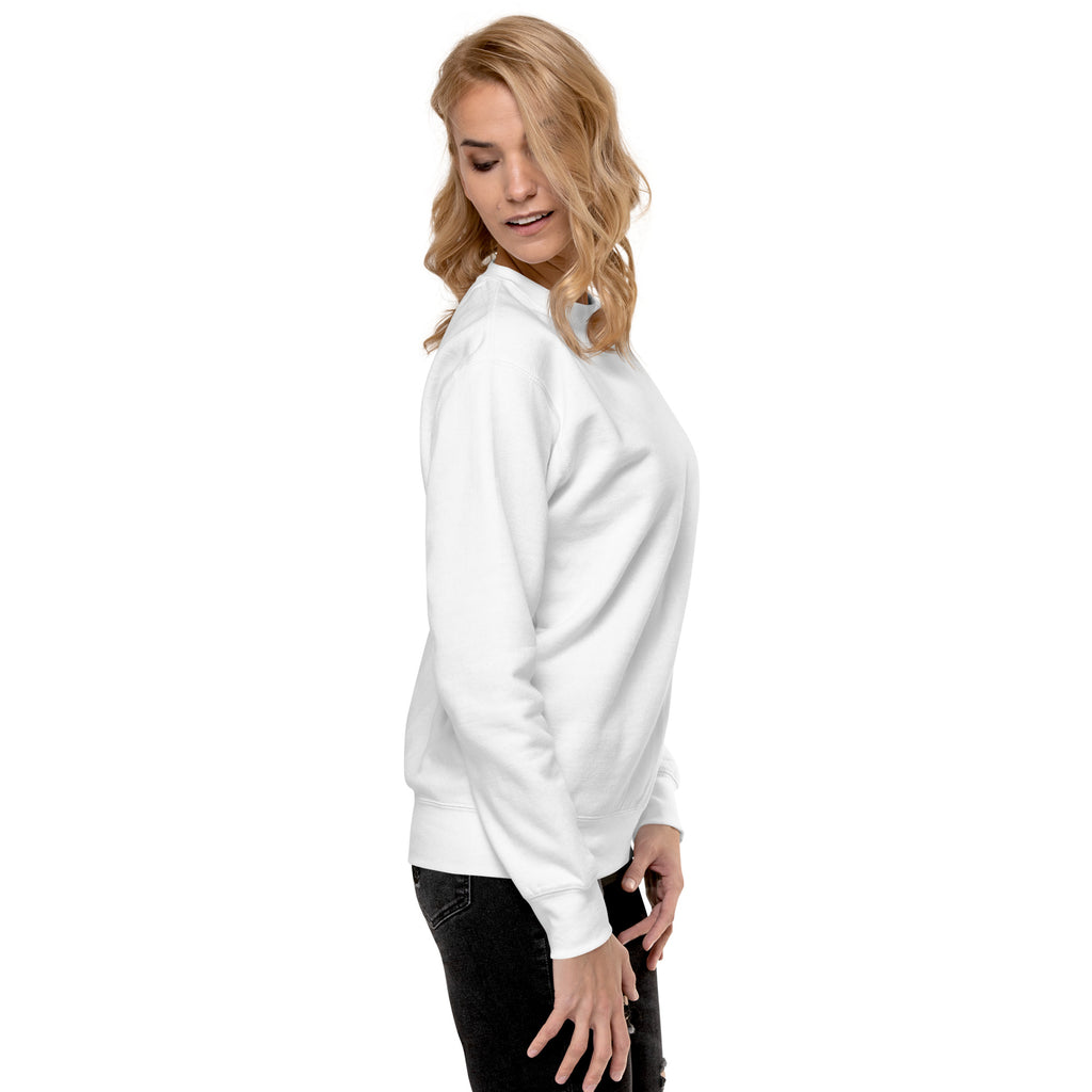 Sweatshirt premium unisexe streetwear LB coloris white, vue de profil droit