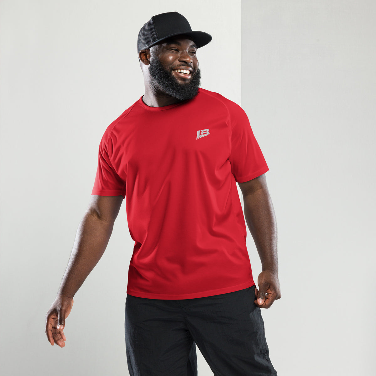 Maillot de sport unisexe streetwear LB coloris red, vue de face
