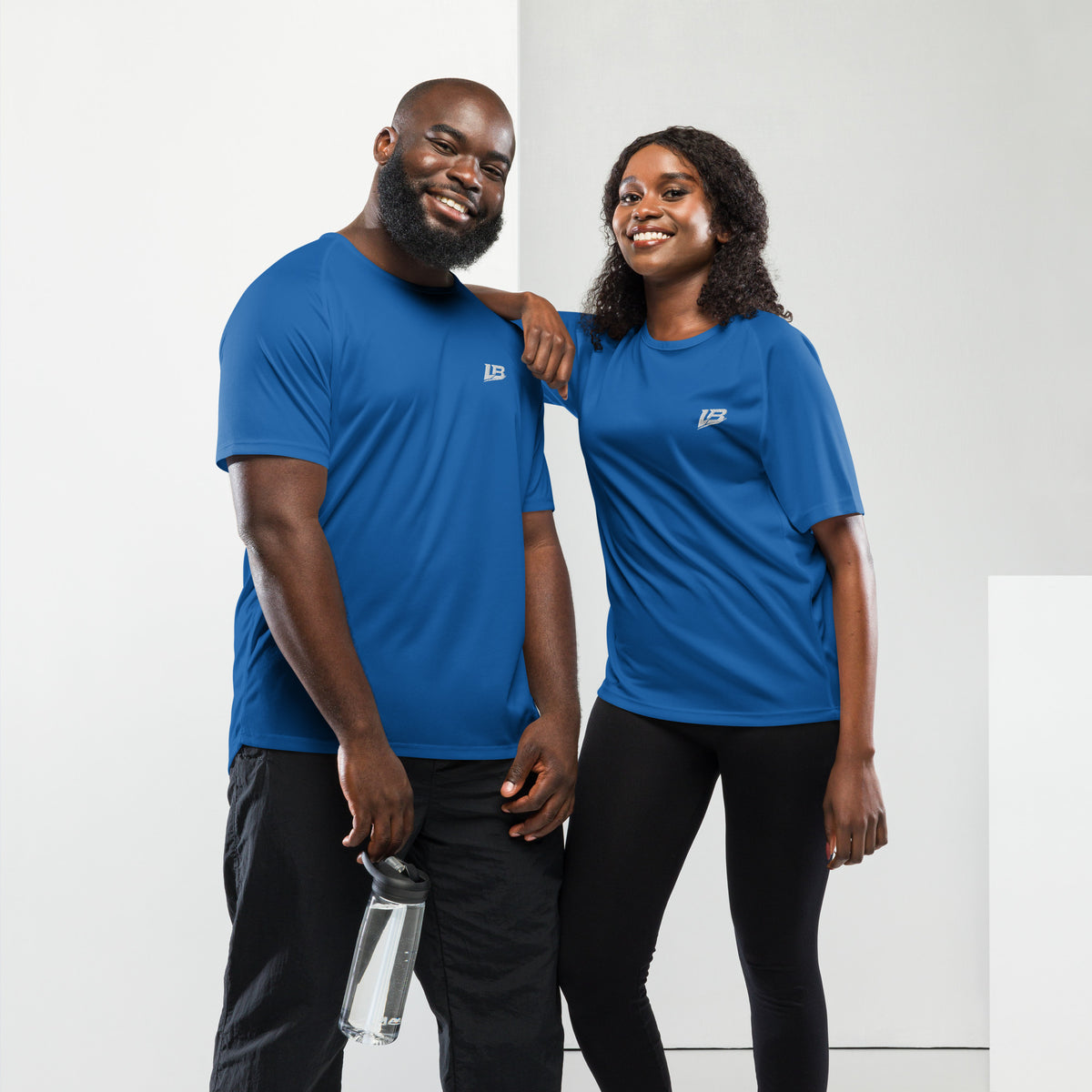 Maillot de sport unisexe streetwear LB coloris royal blue, vue de face