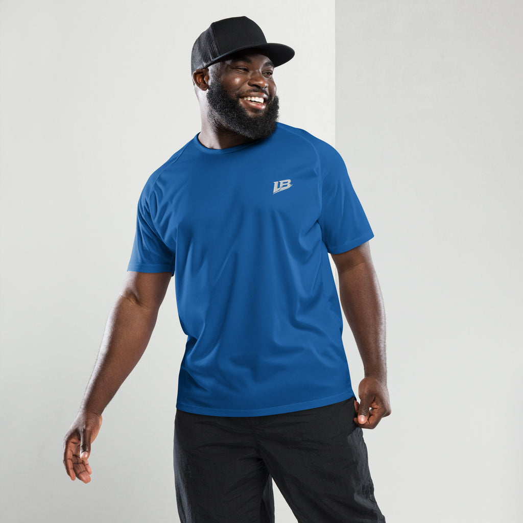 Maillot de sport unisexe streetwear LB coloris royal blue, vue de face