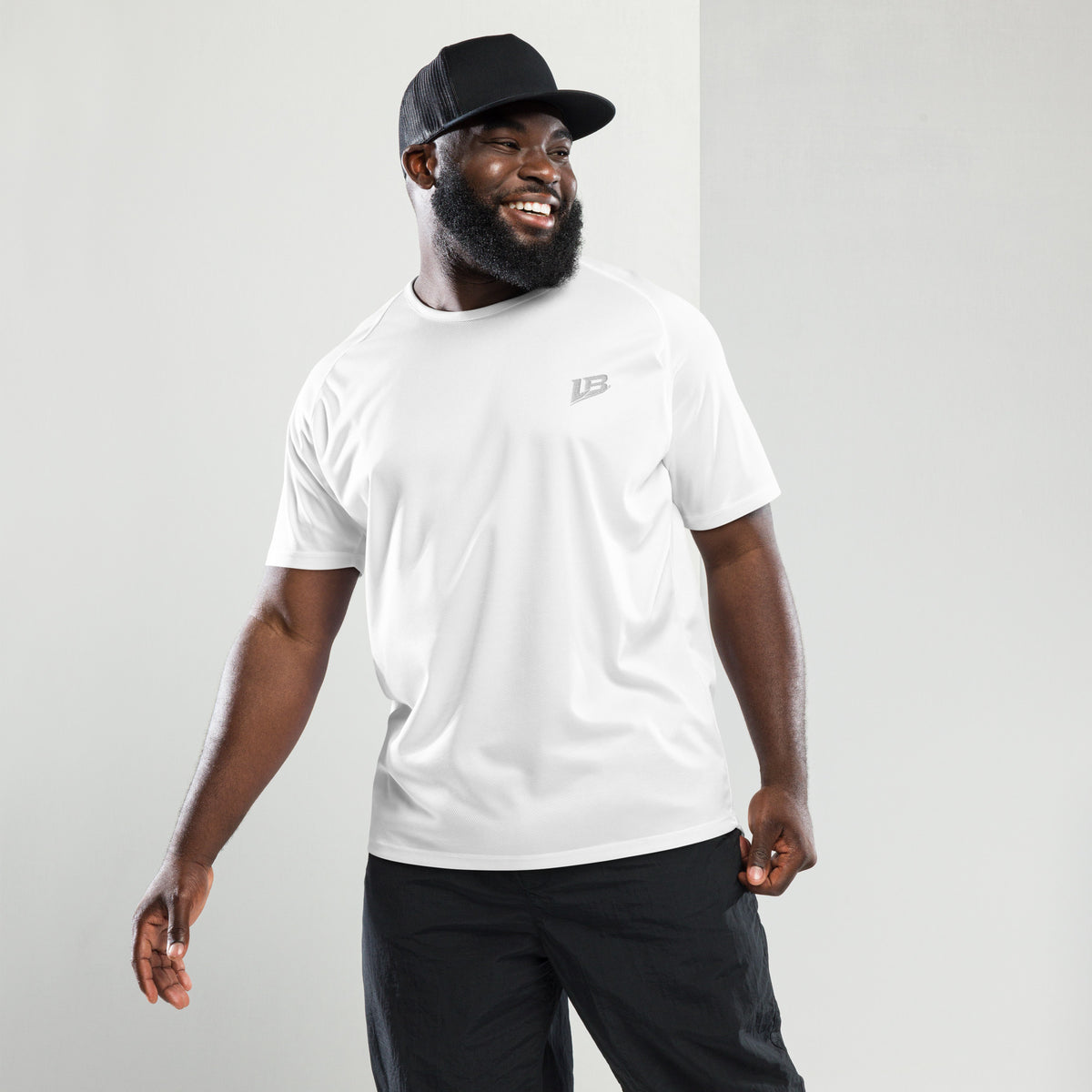 Maillot de sport unisexe streetwear LB coloris white, vue de face