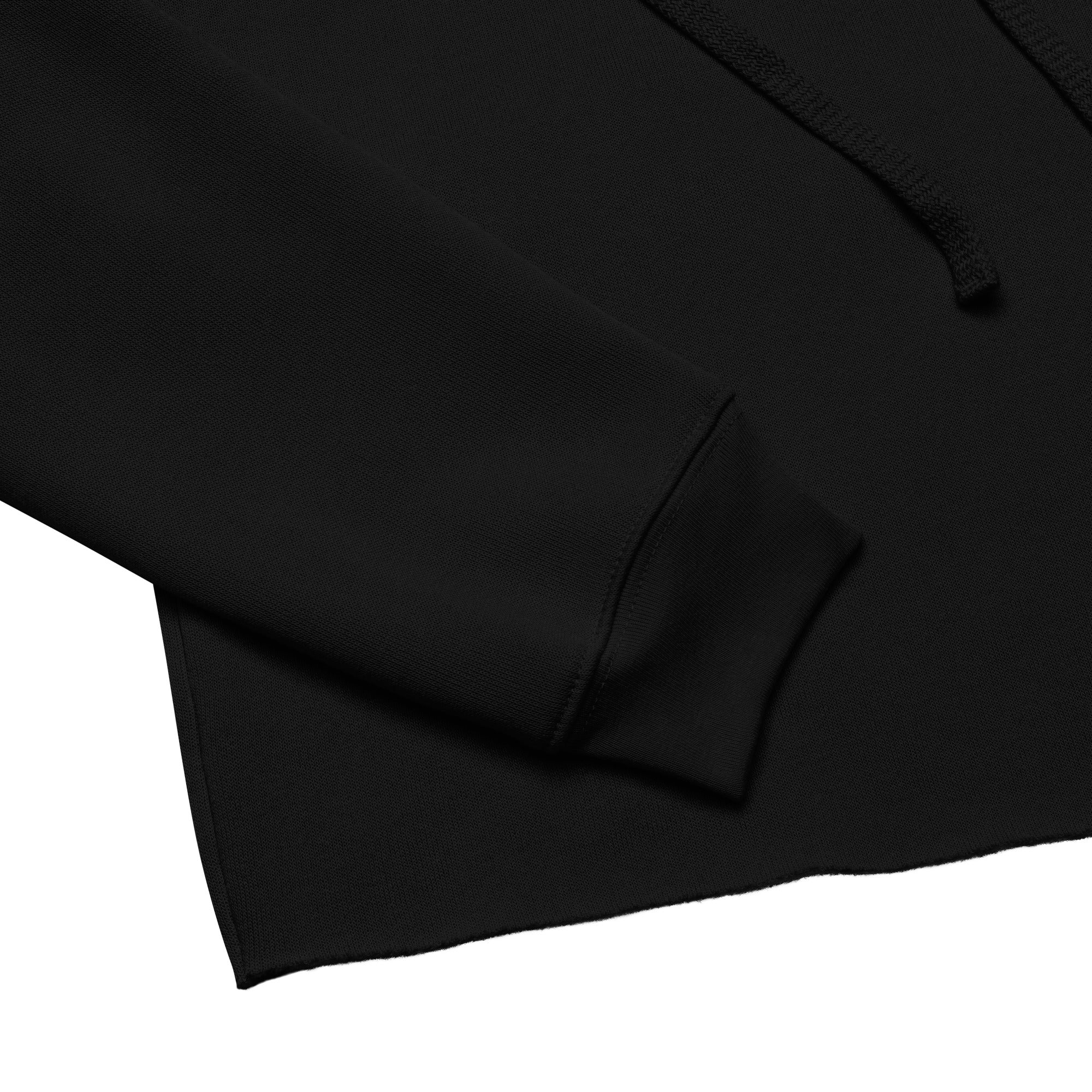 Crop hoodie streetwear femme LB noir, detail du tissu